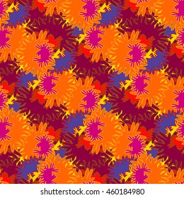 Autumn bright colors leaves carved seamless pattern for background or design work.