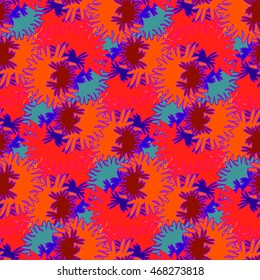 Autumn bright colors leaves carved seamless pattern for background or design work.