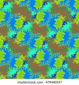 Autumn bright colors leaves carved seamless pattern for background or design work.