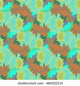 Autumn bright colors leaves carved seamless pattern for background or design work.