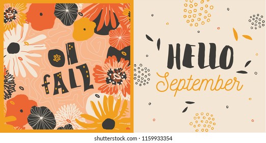 Autumn Bright Design Template. For poster, card, flyer, banner. Vector illustration EPS10.