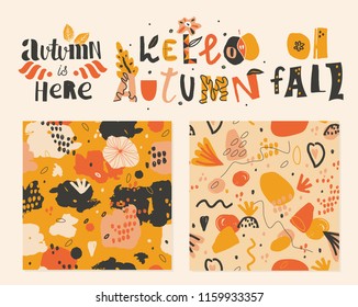 Autumn Bright Design Template. For poster, card, flyer, banner. Vector illustration EPS10.