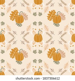 Autumn bright seamless pattern design. Can use for print, templates, fabric, presentation, textile, banner, poster, wallpaper, digital paper, scrapbook, instant download