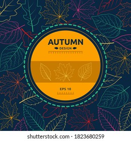 Autumn brochure design, vector background with Leafs.
