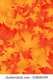 Autumn brochure, fall flyer design template, size A4, vector illustration