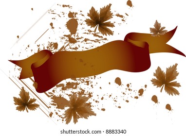Autumn brown banner with leafs