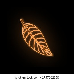 Autumn brown color leaf neon icon. Simple thin line, outline vector of leaf icons for ui and ux, website or mobile application