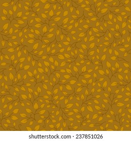 Autumn brown leaves, seamless vector pattern