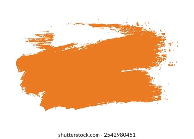 Autumn brush paint acrylic texture in pastel orange gradient over white square frame. Creative watercolor design for headline, sale banner, logo. Art abstract
