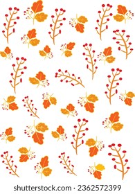 Autumn bundle of cute and cozy design elements.vector illustration isolated on white background.
