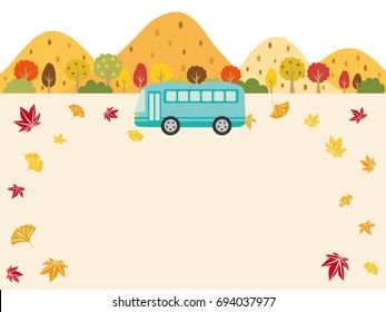 Autumn bus tour vector background