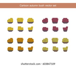 Autumn bush vector set