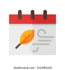 autumn calendar flat icon isolated background