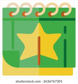 Autumn calendar icon in color fill. Flat Style. Isolated on white background