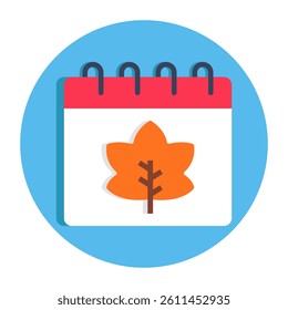 Autumn calendar icon in vector design