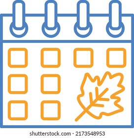 Autumn Calendar vector icon. Can be used for printing, mobile and web applications.