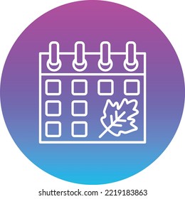 Autumn Calendar vector icon. Can be used for printing, mobile and web applications.