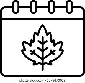Autumn Calendar vector icon. Can be used for printing, mobile and web applications.