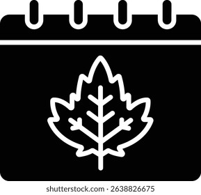 Autumn Calendar vector icon. Can be used for printing, mobile and web applications.