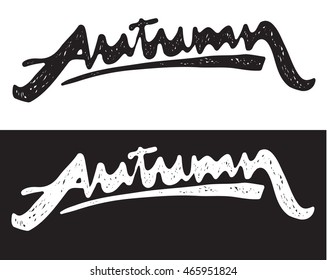 Autumn Calligraphic Lettering. Vector