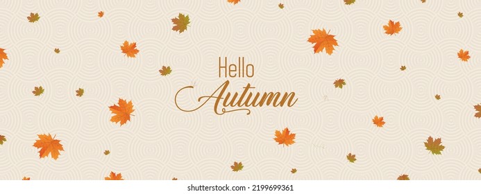 Autumn calligraphy and background arranged with leaves.