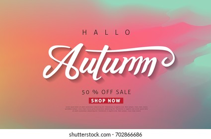 Autumn calligraphy. Seasonal lettering.vector illustration
