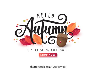 Autumn Calligraphy. Seasonal Lettering.vector Illustration