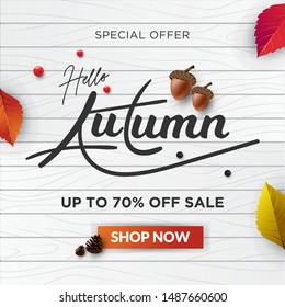 Autumn calligraphy of web banner template