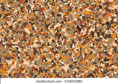 Autumn camouflage (Brown bark, Orange leaves, Yellow leaves) Fashion pattern for use in designing suitable for outdoor work, Traveler clothing and others. Inspired by Fallen leaves in the forest.