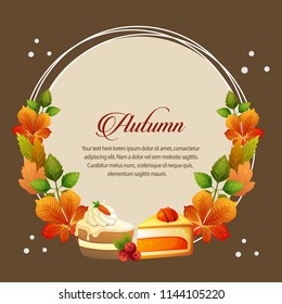 autumn card cake tart round text