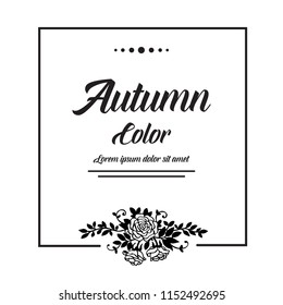 Autumn card floral hand lettering design vector illustration