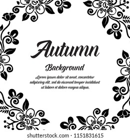 Autumn card with frame flower design vector illustration