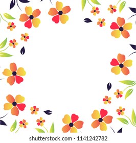 Autumn card with leaf. Perfect for wallpaper, gift paper, pattern fills, autumn greeting cards. Save the date wedding invitation card template decorate with flowers.