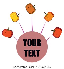 Autumn card, orange pumpkins, vector background. Halloween illustration. October harvest. Nature design.