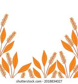 Autumn card plants leaves silhouettes vector illustration