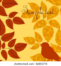 Autumn card in retro style