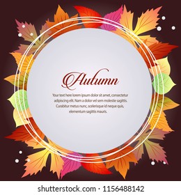 autumn card seasonal theme round text