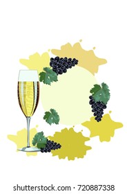 Autumn card with wine
