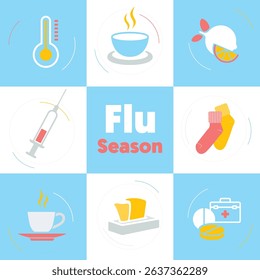 AUTUMN CARTOON COLD FLU FEVER