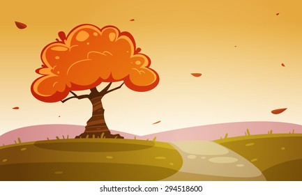 Autumn Cartoon Landscape