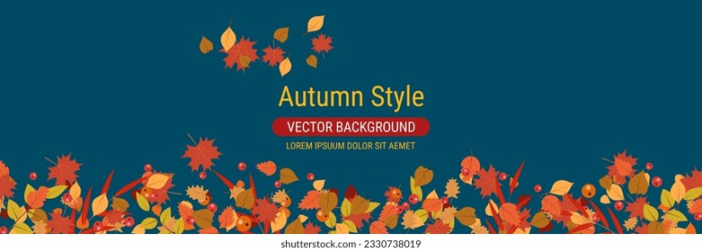 Plantilla de banner vectorial horizontal estilo caricatura de otoño