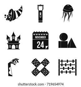 Autumn celebration icons set. Simple set of 9 autumn celebration vector icons for web isolated on white background
