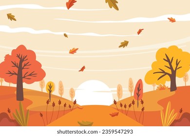 autumn celebration landscape background vector