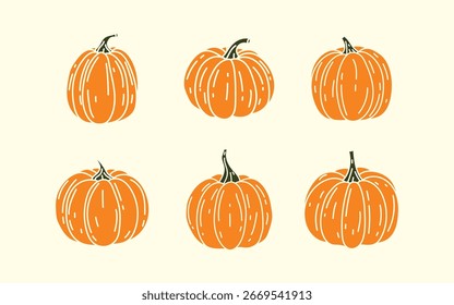 Otoño con encantadoras ilustraciones de calabaza