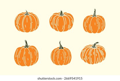 Otoño con encantadoras ilustraciones de calabaza