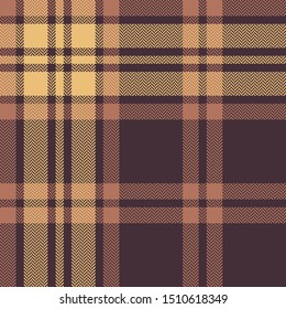 Autumn check plaid pattern. Seamless herringbone tartan plaid in maroon, warm yellow, and soft orange for flannel shirt, scarf, poncho, blanket, throw, or other modern textile design.