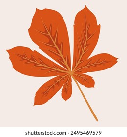 Autumn chestnut leaf. Decorative autumn foliage.Template for illustrations. Vector illustration