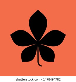 Autumn Chestnut Leaf icon isolated on green background.