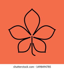 Autumn Chestnut Leaf icon isolated on green background.