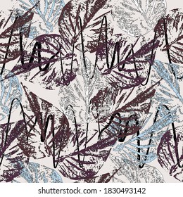 Autumn chestnut leaves. Leaf plant botanical garden floral foliage. Hand painting for fabric, textile, packaging, website. Autum pattern.